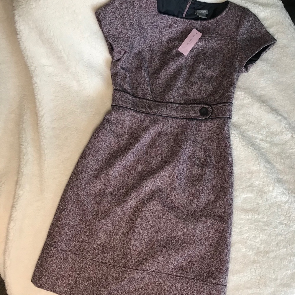 NWT Ann Taylor classic purple tweed dress